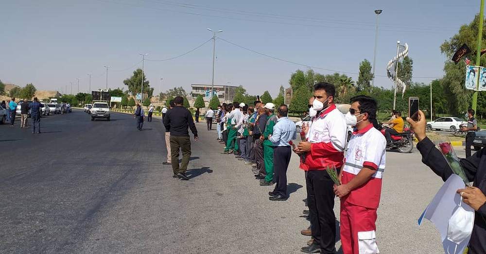 پیکر شهید مدافع سلامت دکتر عبدالله عسکری در زادگاهش هفتکل تشییع شد