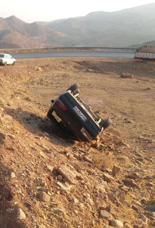 واژگونی پژو در محور مسجدسلیمان _اندیکا ۴ مصدوم بر جای گذاشت