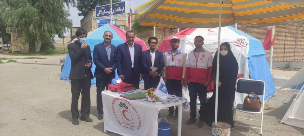 بازدید اعضای شورای شهر لالی از پست امدادی و خدمات بشردوستانه نوروزی هلال احمر