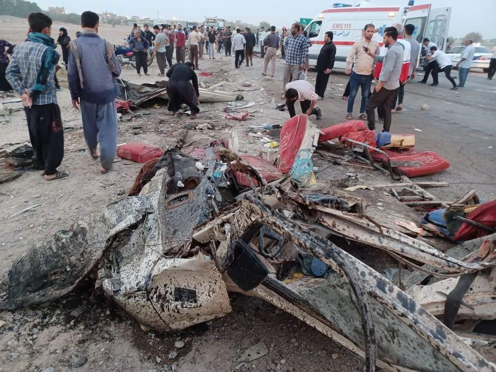 16 فوتی در حادثه تصادف مرگبار امروز جاده کمربندی گاومیش آباد شهرستان شوشتر 