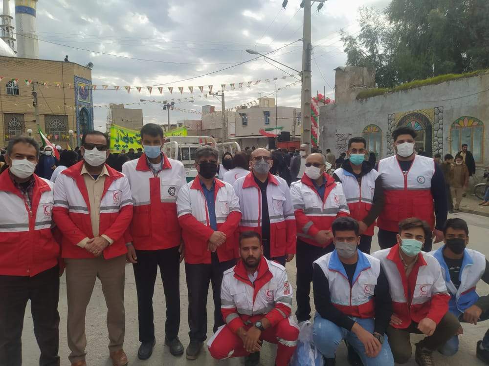 حضور پر رنگ پرسنل و اعضای جمعیت هلال احمر بهبهان در راهپیمایی باشکوه ۲۲ بهمن