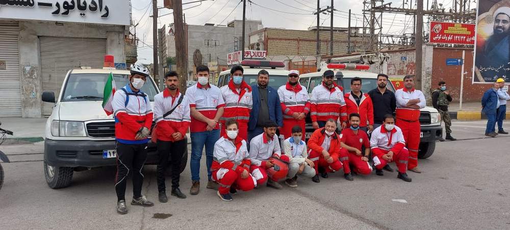 پوشش امدادی مراسم راهپیمایی یوم الله ۲۲ بهمن به همت نجاتگران جمعیت هلال احمر در سراسر استان خوزستان
