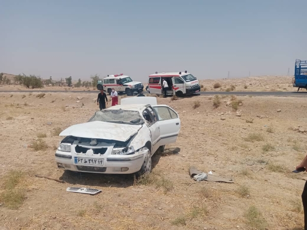 چهار مصدوم بر اثر واژگونی سمند در محور مسجدسلیمان_اندیکا