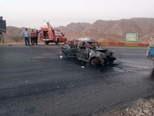 سه مصدوم بر اثر برخورد خودرو پراید با کامیون در محورمسجدسلیمان_اهواز
