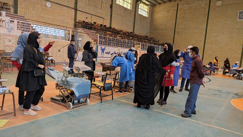 برپایی بزرگترین تیم کاروان سلامت دندانپزشکی با همکاری هلال احمر در ایذه