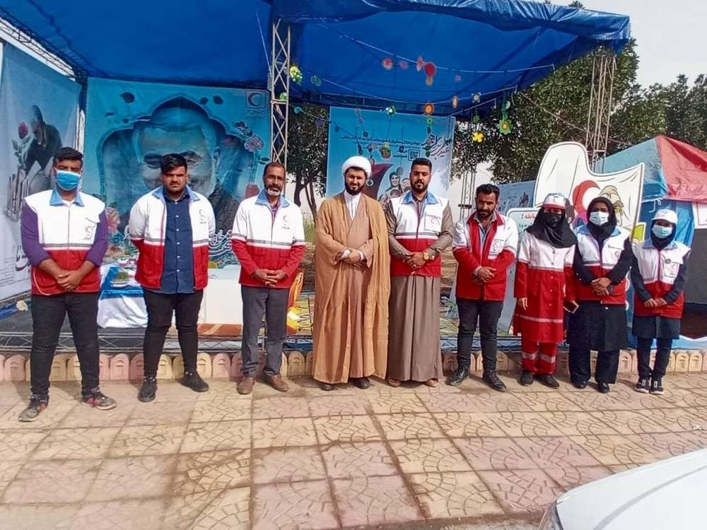 بازدید مسئول دفتر نمایندگی ولی فقیه در جمعیت هلال احمر استان خوزستان از پست نوروزی و پایگاه امداد و نجات هلال احمر آبادان