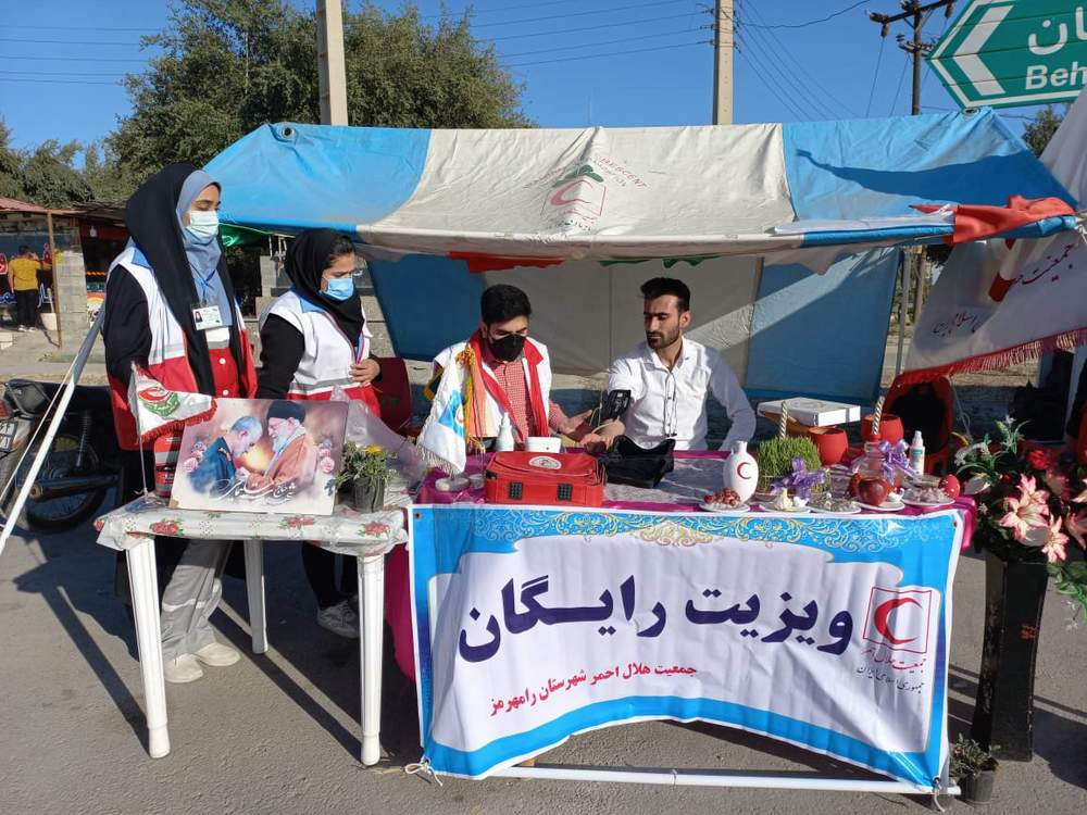 ویزیت مسافران نوروزی در پست ایمنی و سلامت شهید سلیمانی شهرستان رامهرمز