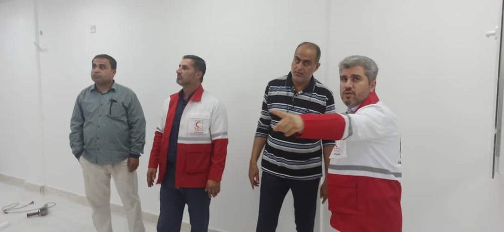 بازدید شبانه مدیرعامل جمعیت هلال احمر استان خوزستان از ساختمان درحال احداث پایگاه امدادونجات بین شهری شهید چمران